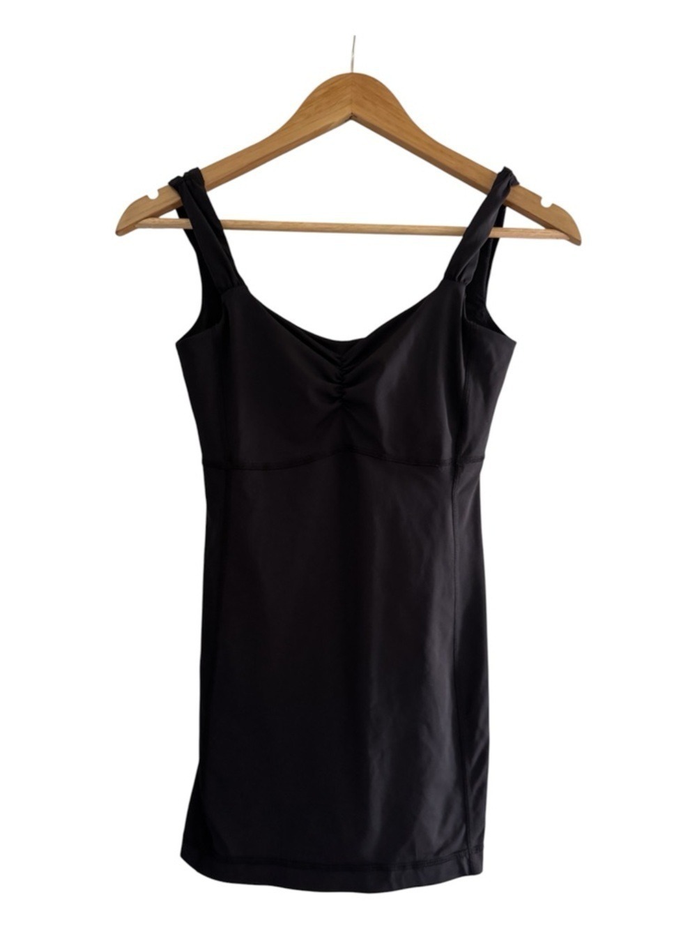 Lululemon Black Ruched Tank Built In Bra Size 4 Athleisure